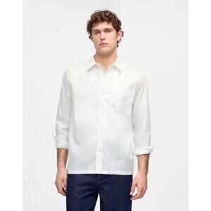 NWT Madewell Straight-Hem Cotton Button-Up Shirt In White Size Small